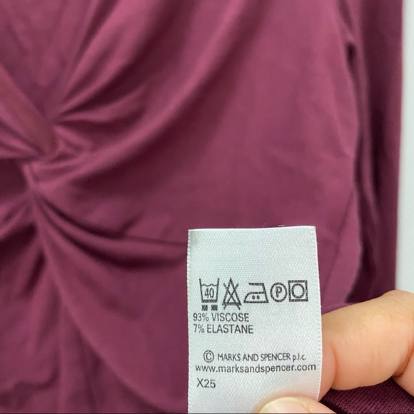 Marks & Spencer Twist Knot Long Sleeve Top sz 14uk - Picture 5 of 6